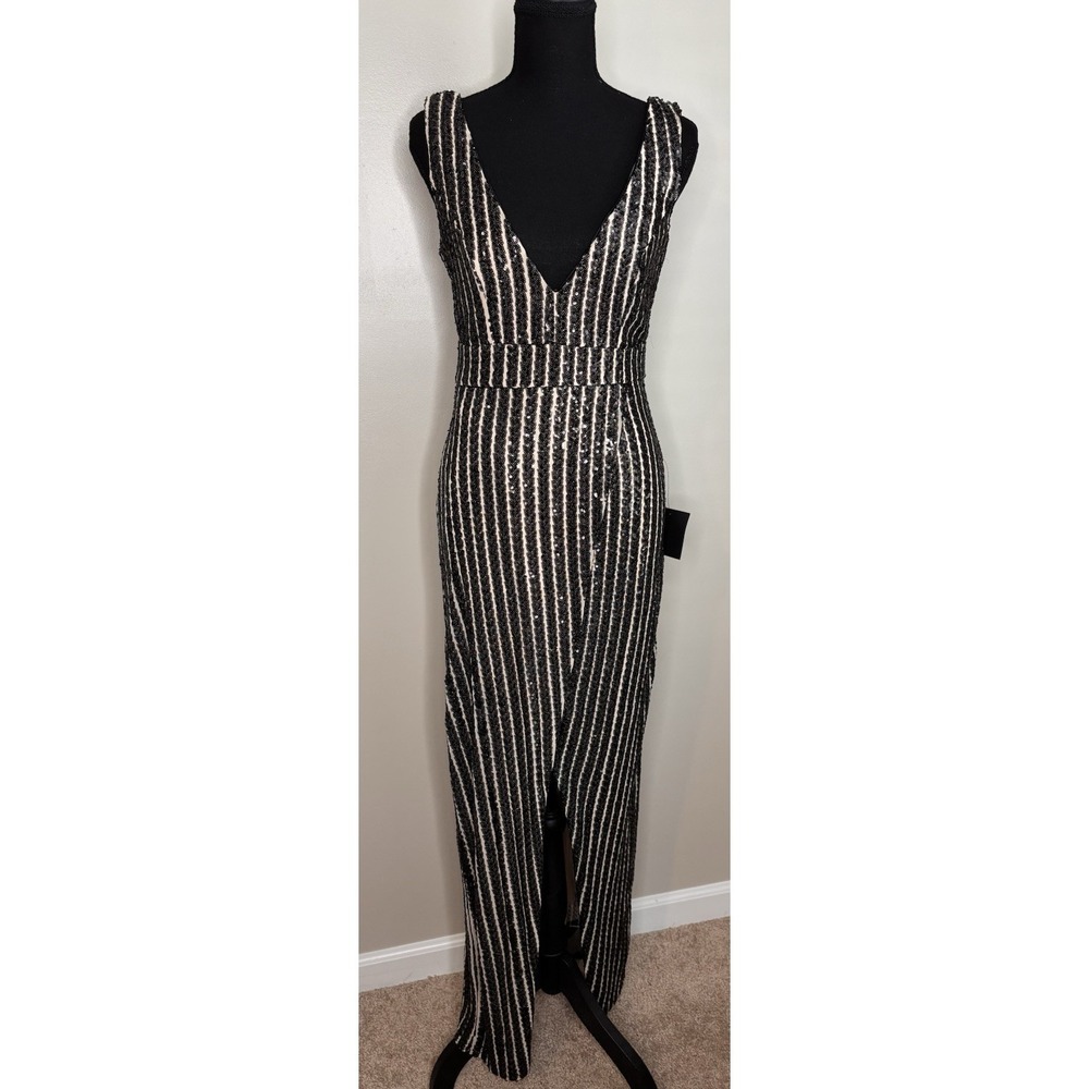 Lulus Unforgettable Elegance Black Sequin Sleeveless Maxi Dress Size Small NWTs